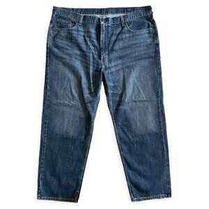 Levis 550 Mens Jean Size 44 x 30 Blue Dark Denim Whiskering 100% Cotton Straight